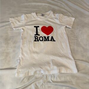 I Love Roma Kids White T-Shirt Italy Souvenir Size 11/12 Vintage Authentic